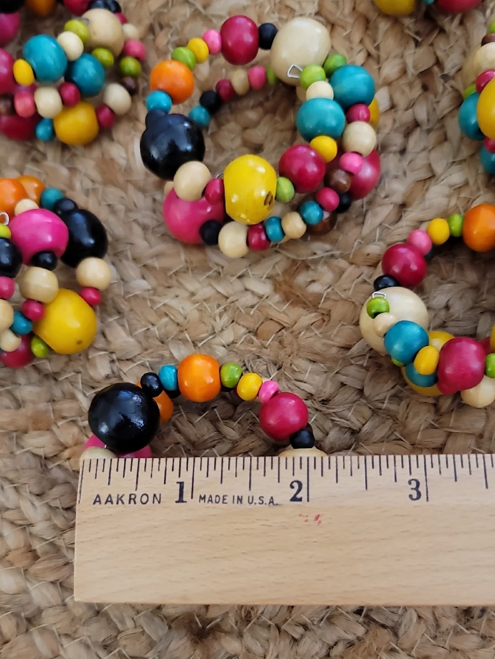 Pier 1 Set of 12 Colorful Wood Bead Napkin Rings